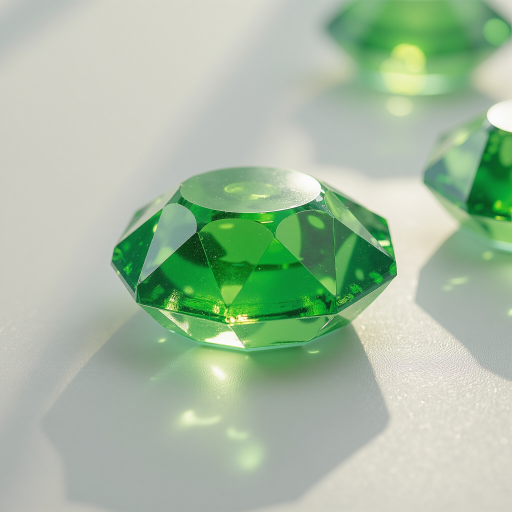 像素风格的绿宝石图标，翠绿色光泽，代表货币