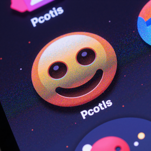 像素风格的QQ图标，蓝色圆形背景白色聊天气泡